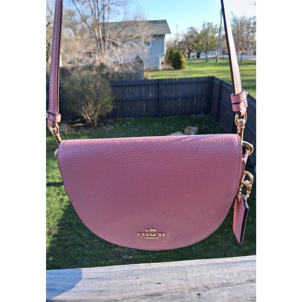Coach Pink Ellen Pebble Leather Crossbody Bag Pink Bubblegum NWOT